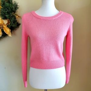 Divided Pink Cropped Sweater